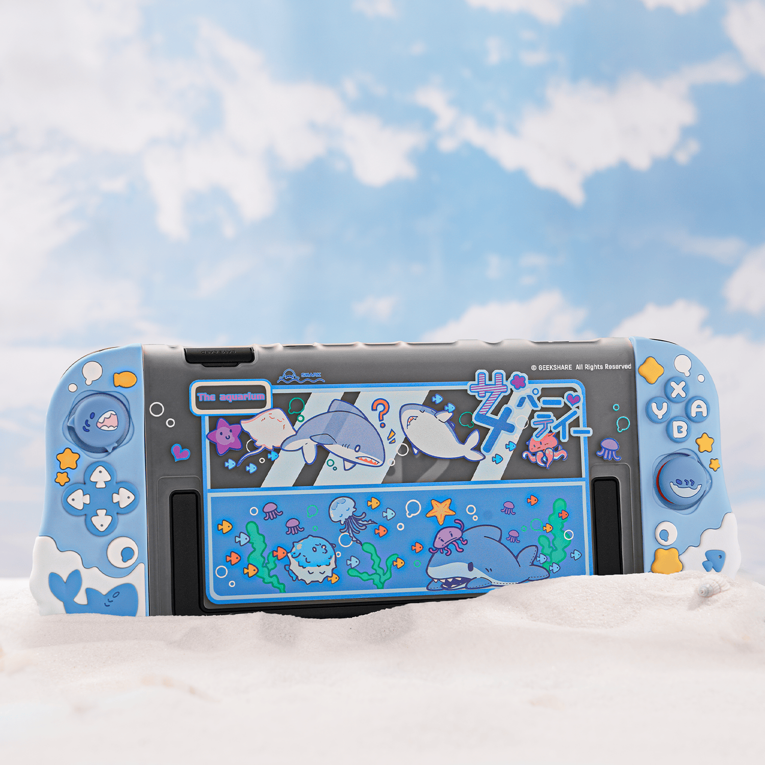 GeekShare Shark Party Silicone Controller Grip Case Set for Switch 2 GeekShare Shark Party Silicone Controller Grip Case Set for Switch 2