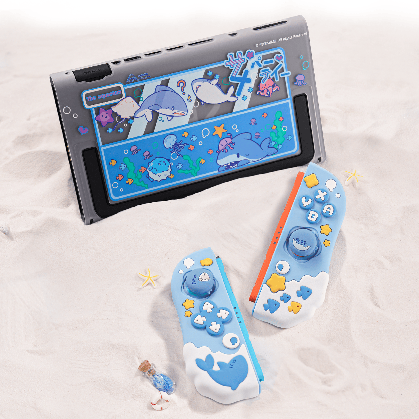 GeekShare Shark Party Silicone Controller Grip Case Set for Switch 2 GeekShare Shark Party Silicone Controller Grip Case Set for Switch 2