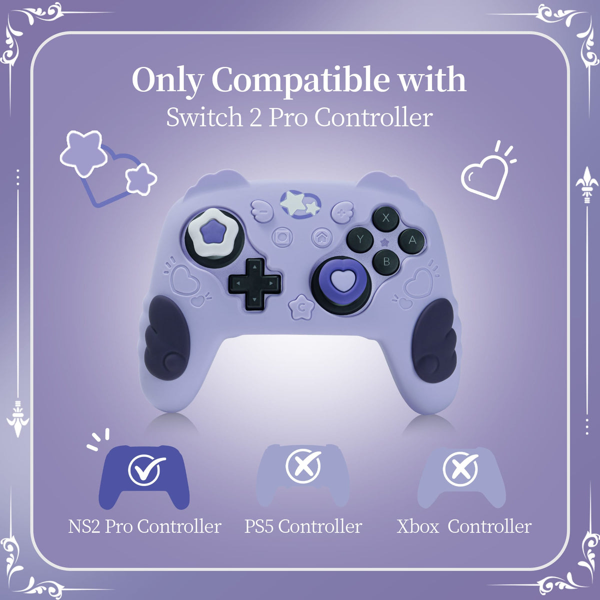 GeekShare Star Wings Silicone Controller Grip Cover Switch 2 Pro Controller Silicone Case | GeekShare Angel Wings