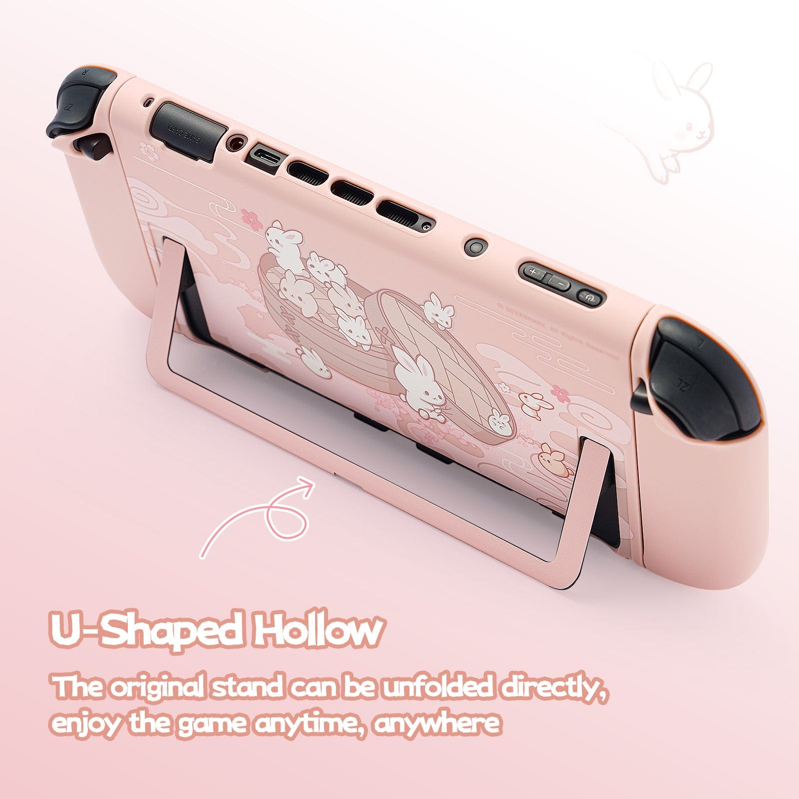 GeekShare Steamed Bun Rabbit  Protective Case for Switch 2 GeekShare Steamed Bun Rabbit  Protective Case for Switch 2