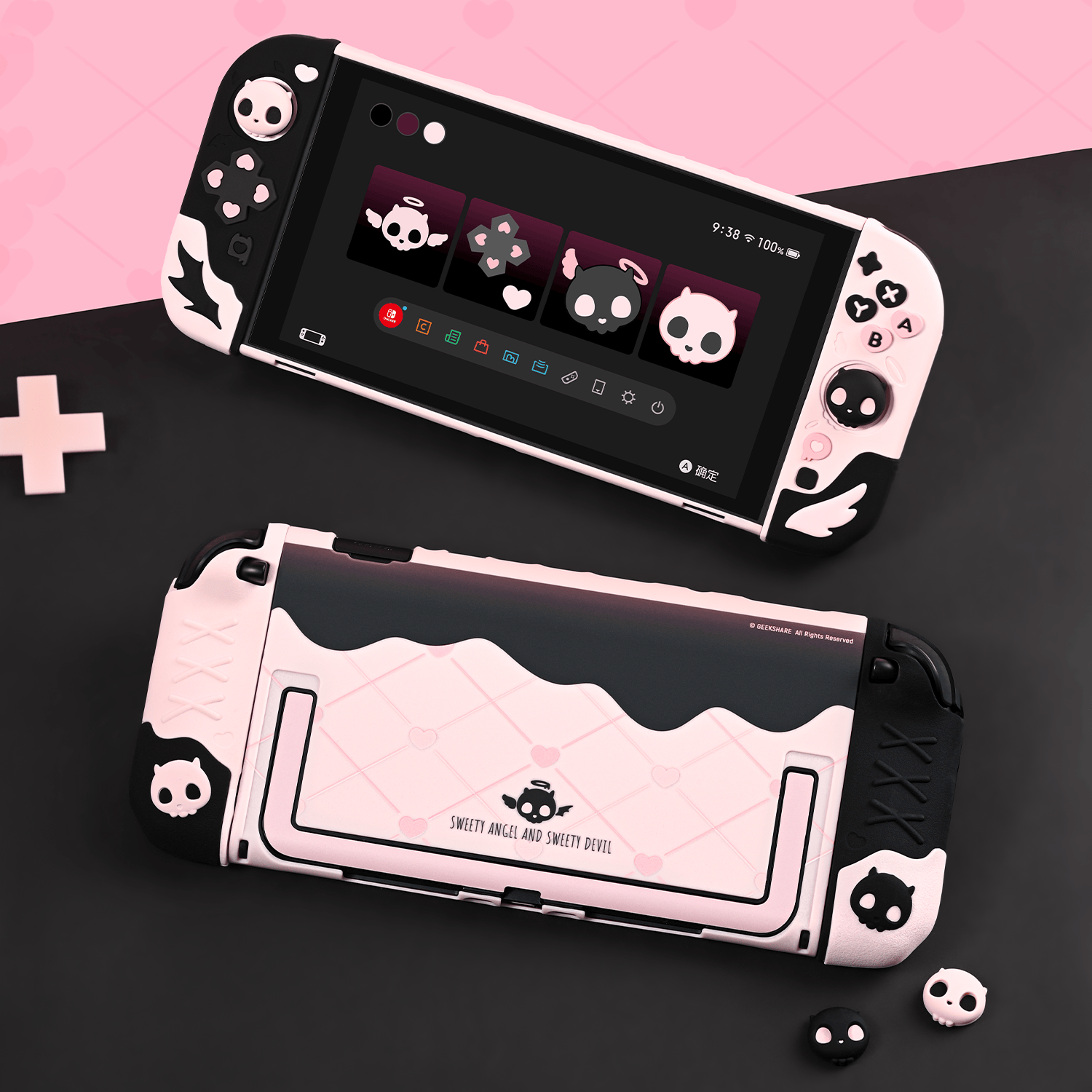 GeekShare Sweet Skull Silicone Controller Grip Case Set for Switch 2 GeekShare Sweet Skull Silicone Controller Grip Case Set for Switch 2