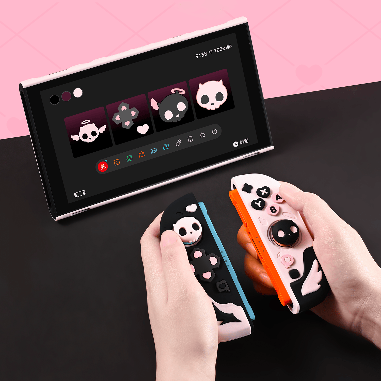 GeekShare Sweet Skull Silicone Controller Grip Case Set for Switch 2 GeekShare Sweet Skull Silicone Controller Grip Case Set for Switch 2