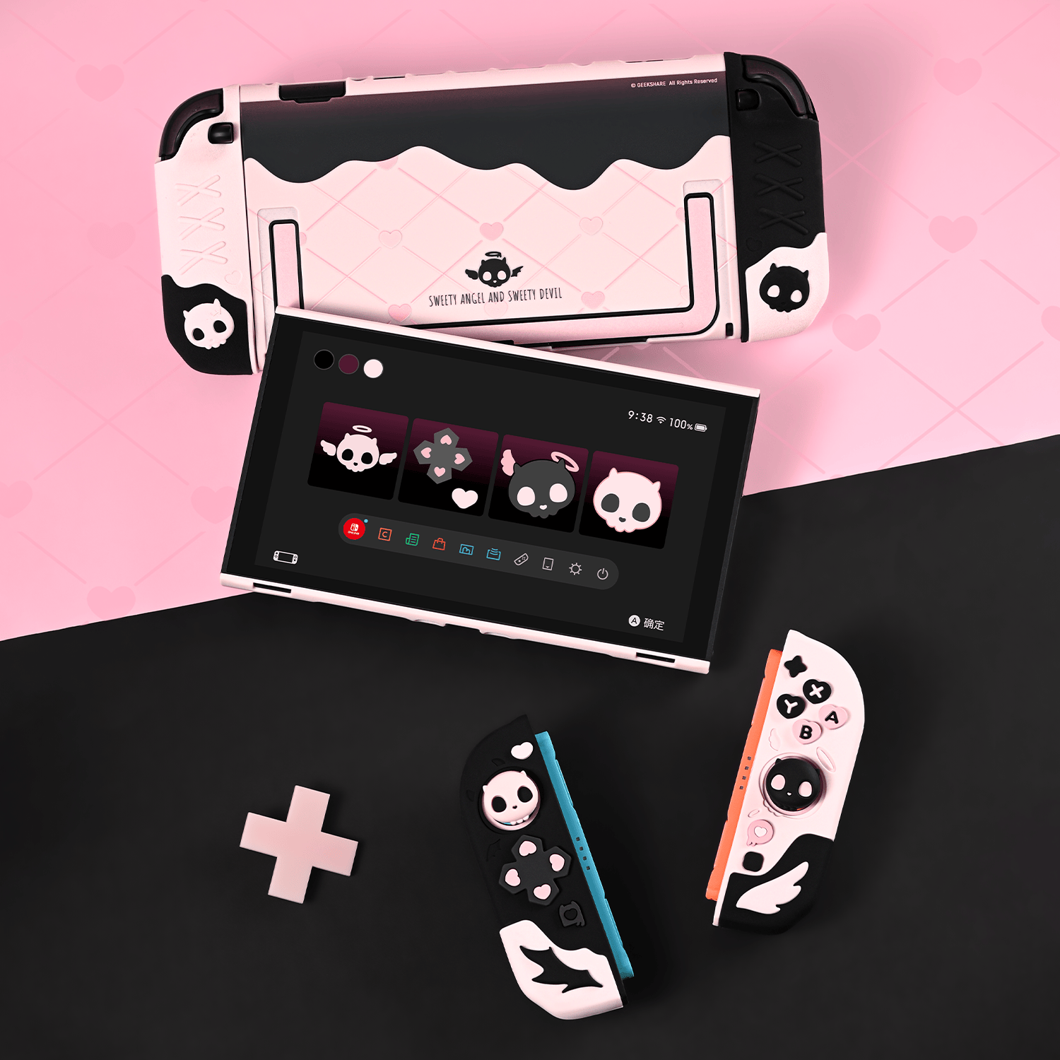 GeekShare Sweet Skull Silicone Controller Grip Case Set for Switch 2 GeekShare Sweet Skull Silicone Controller Grip Case Set for Switch 2