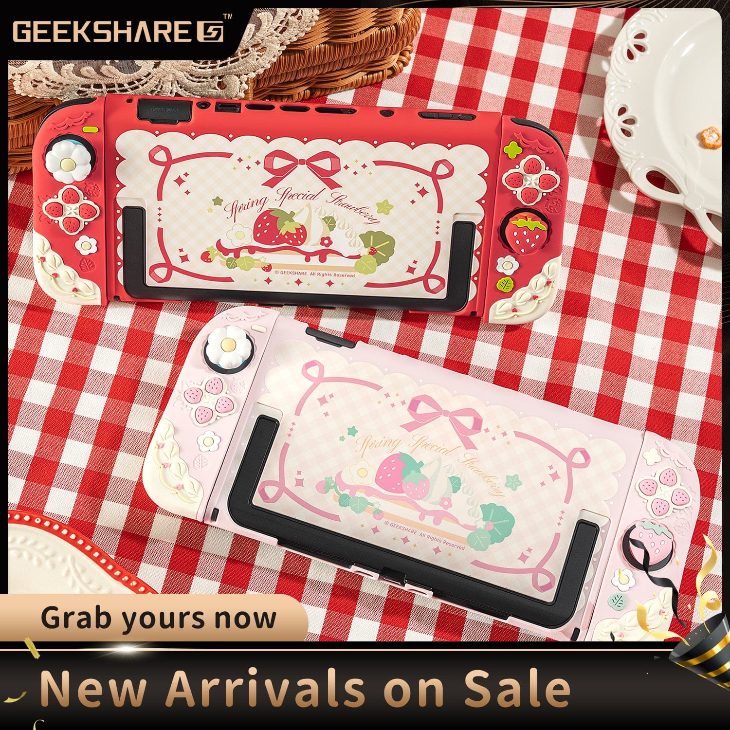 Nov 20 Sale: Cream Strawberry Series Protective Case for Switch 2 Nov 20 Sale: Cream Strawberry Series Protective Case for Switch 2