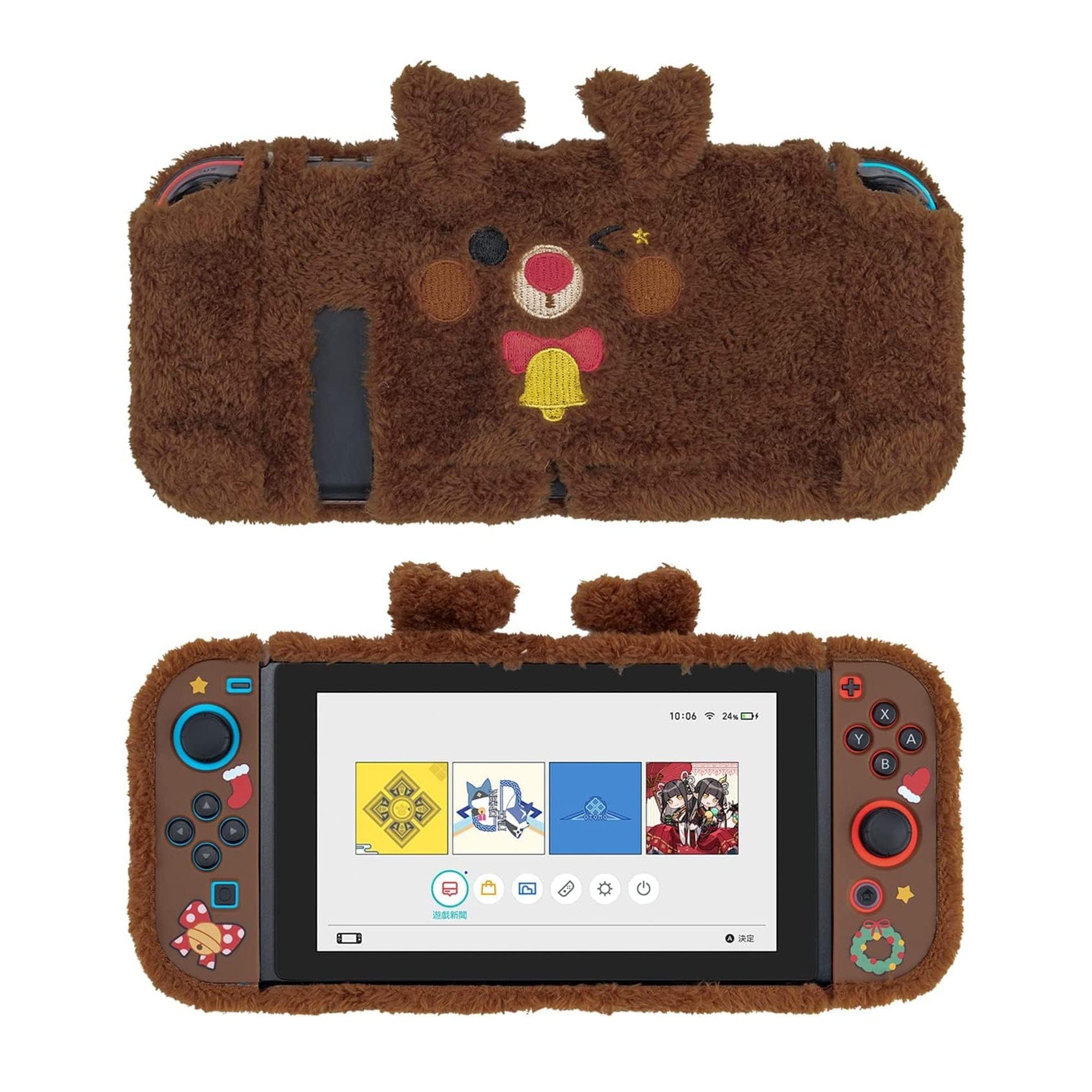 GeekShare Plush Reindeer Protective Case for Regular Switch