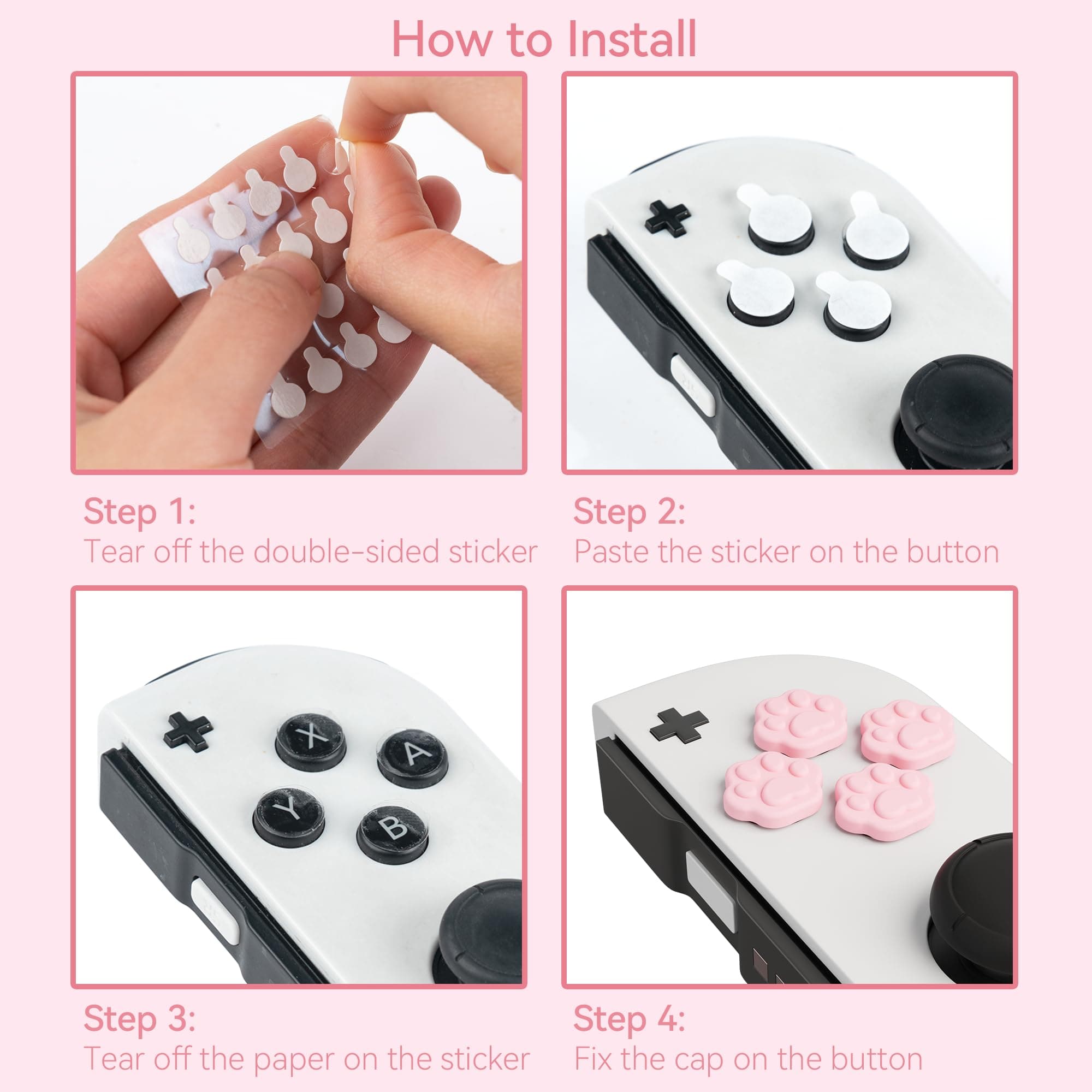 GeekShare Cat Paw Button Caps GeekShare Cat Paw Button Caps Compatible with Nintendo Switch