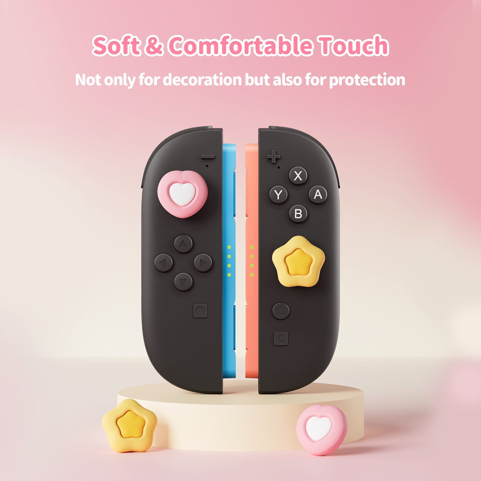 GeekShare Cream Heart Thumb Grips GeekShare Cream Heart Thumb Grips