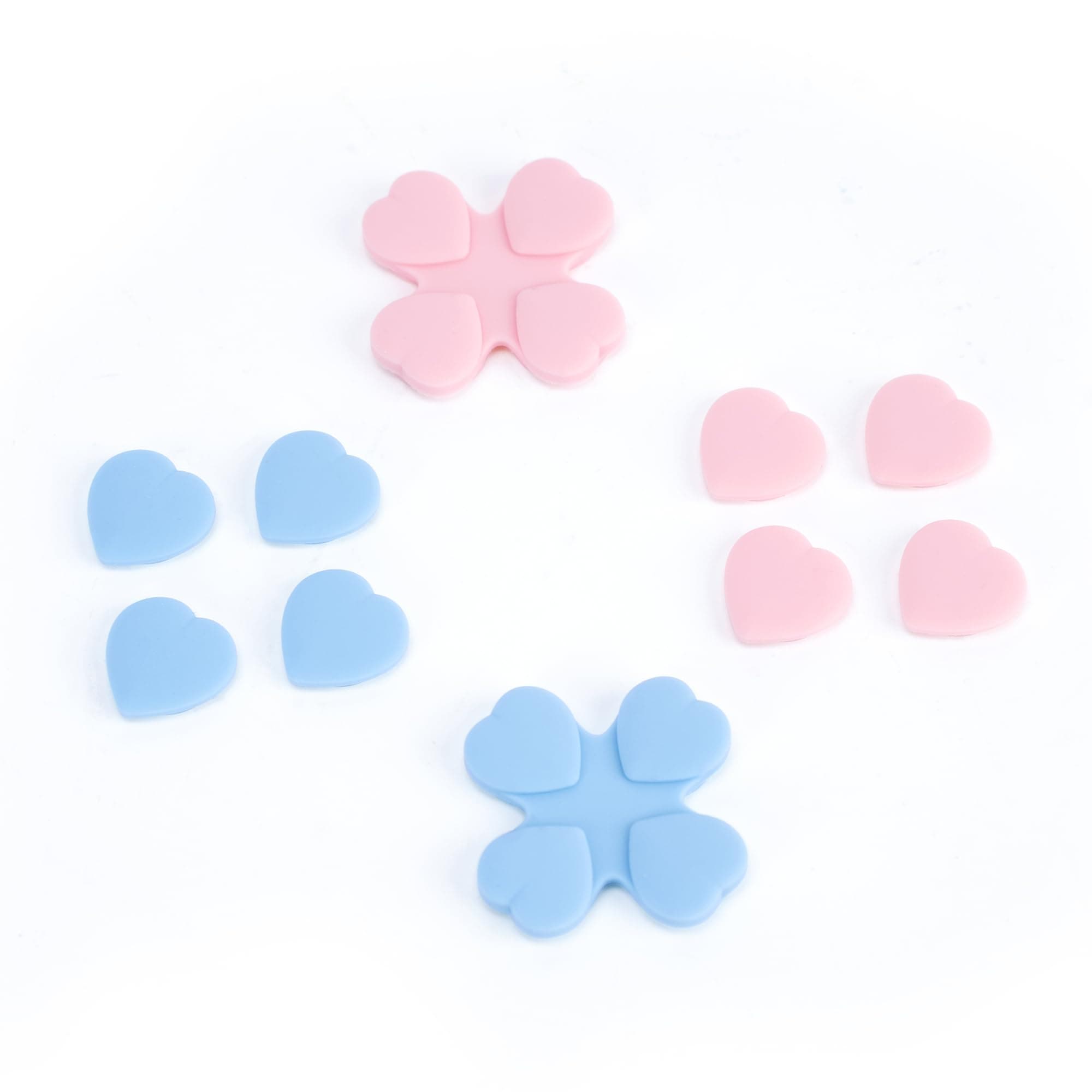 GeekShare Heart Button Caps for Nintendo Switch GeekShare Heart Button Caps Compatible with Nintendo Switch Only,PC Joystick Cover,4PCS - Pink & Blue