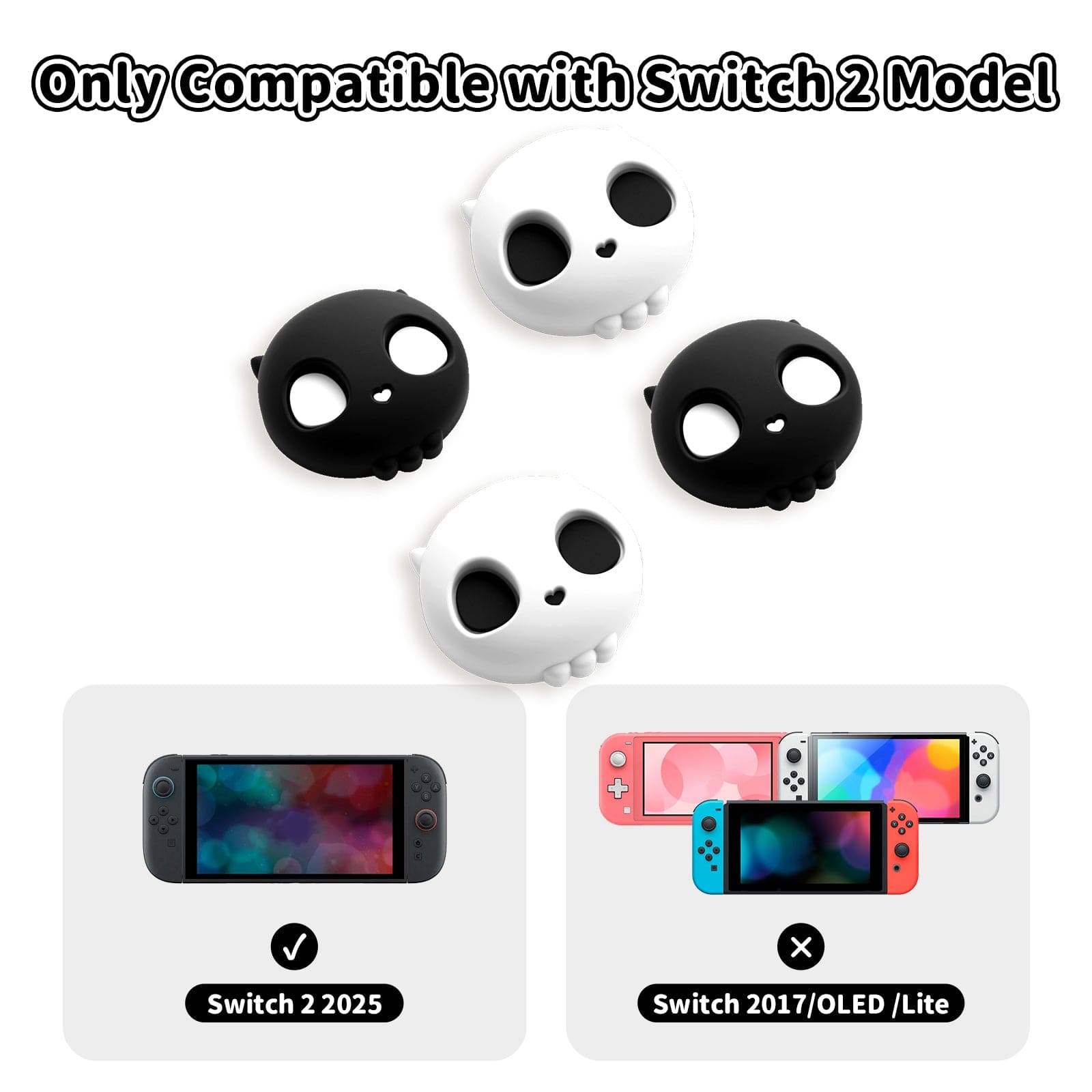 GeekShare Pink Skull Thumb Grips GeekShare Pink Skull Thumb Grips