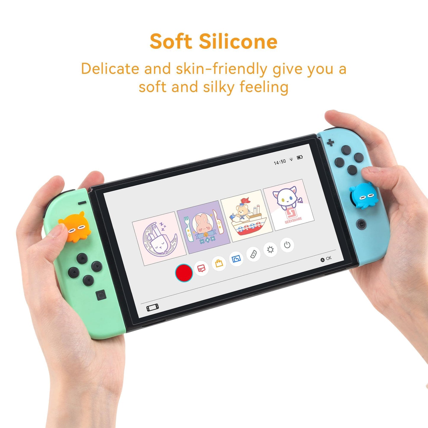 GeekShare Sleepy Octopus Thumb Grip Caps for switch/oled/lite GeekShare Sleepy Octopus Thumb Grip Caps for switch/oled/lite