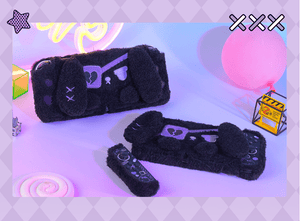GeekShare Plush Dark Black Bunny Protective Case for Switch OLED