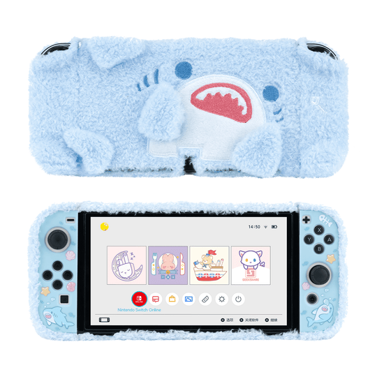 GeekShare Plush Shark Baby Protective Case for Switch OLED