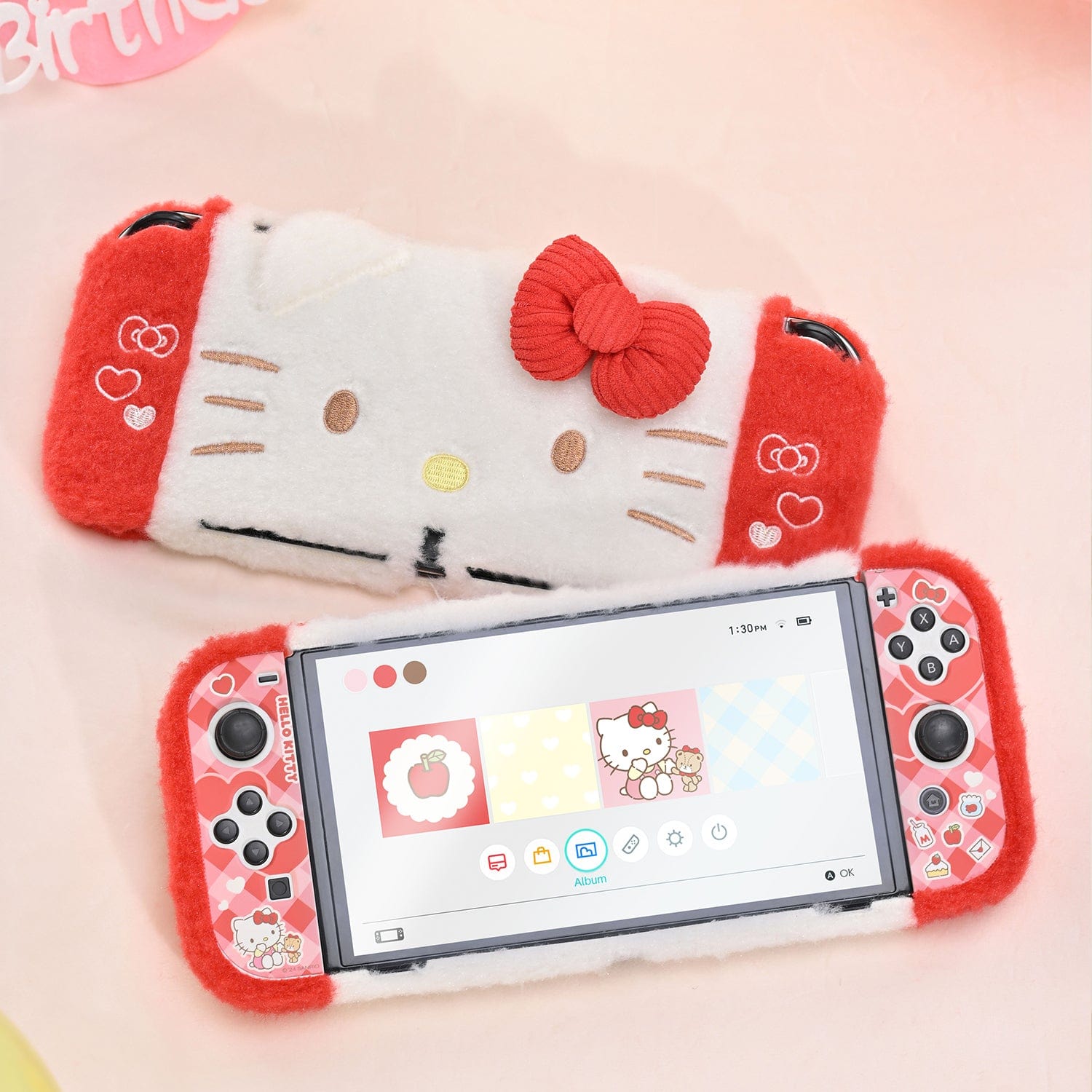 GeekShare Plush Hello Kitty Protective Case for Switch OLED GeekShare Hello Kitty Case for Switch OLED