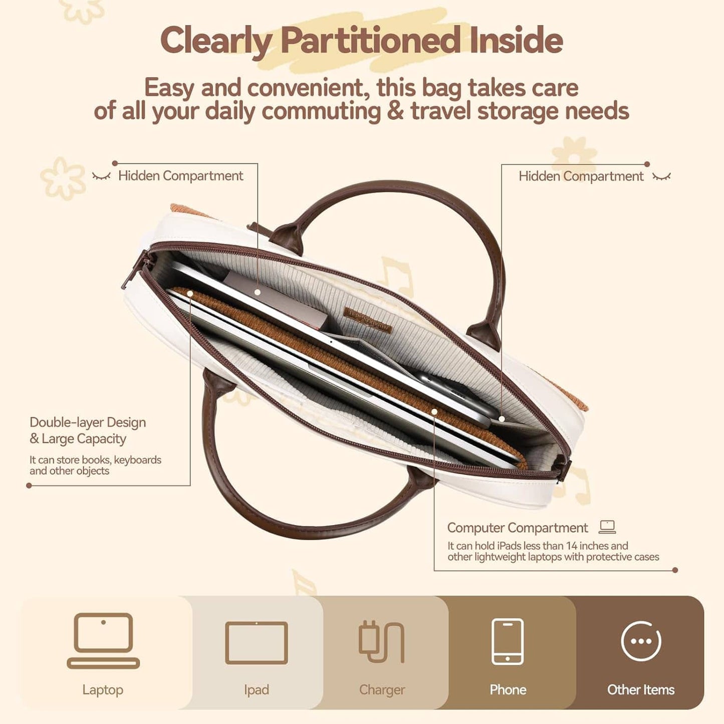 TEAM TIMOTHY Large Capacity 14 Inch Laptop Bag TEAM TIMOTHY Large Capacity 14 Inch Laptop Bag