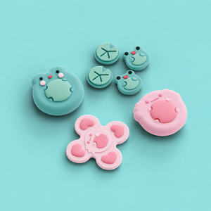 GeekShare Frog Button and Thumb Grip Caps Set GeekShare Frog Button Caps Set for Switch 2