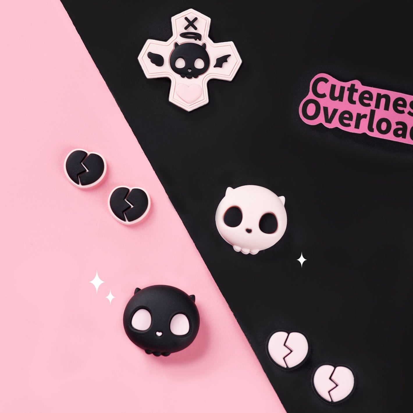 GeekShare Pink Skull Button Caps