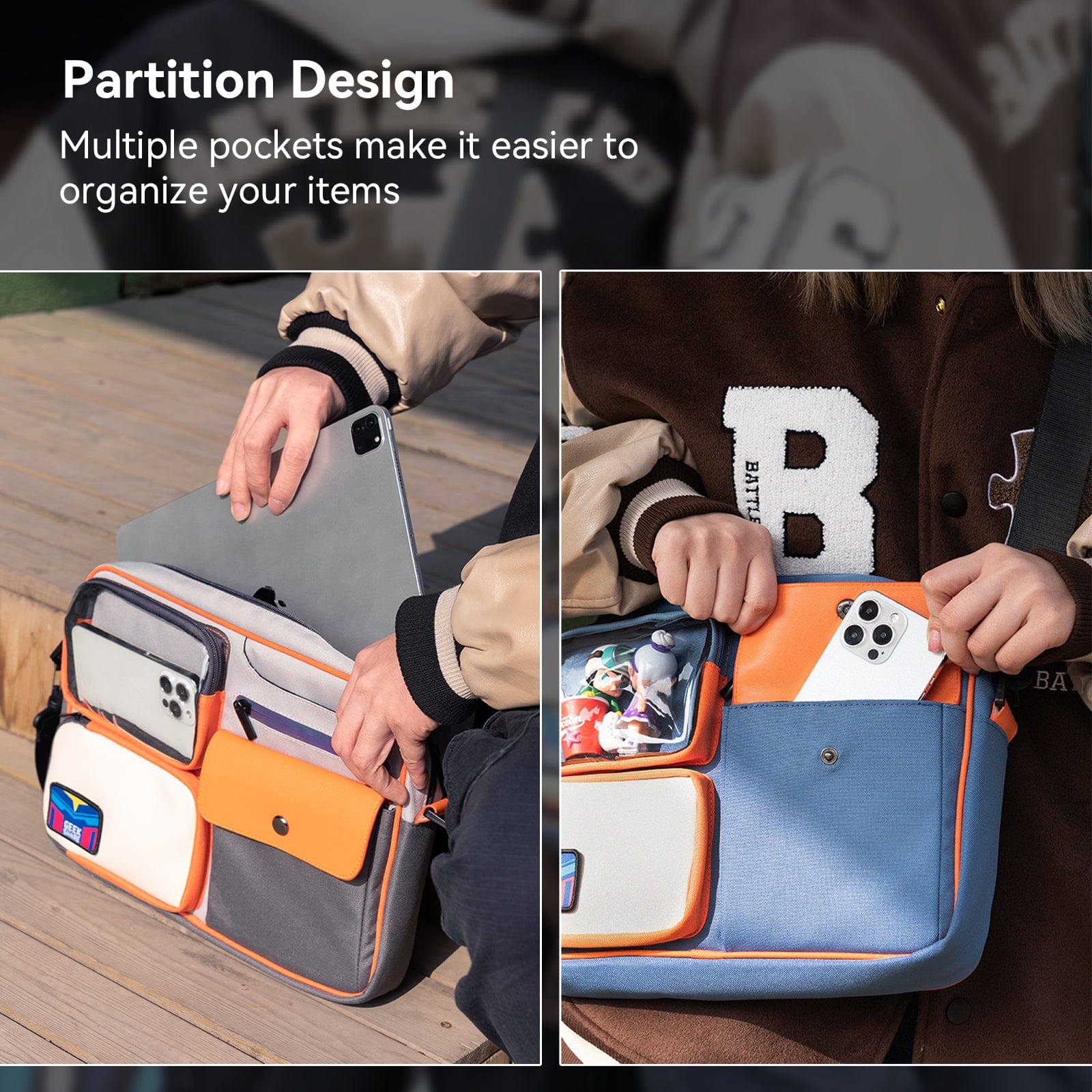 GeekShare Retro Crossbody Bag Backpack Travel Shoulder Bag