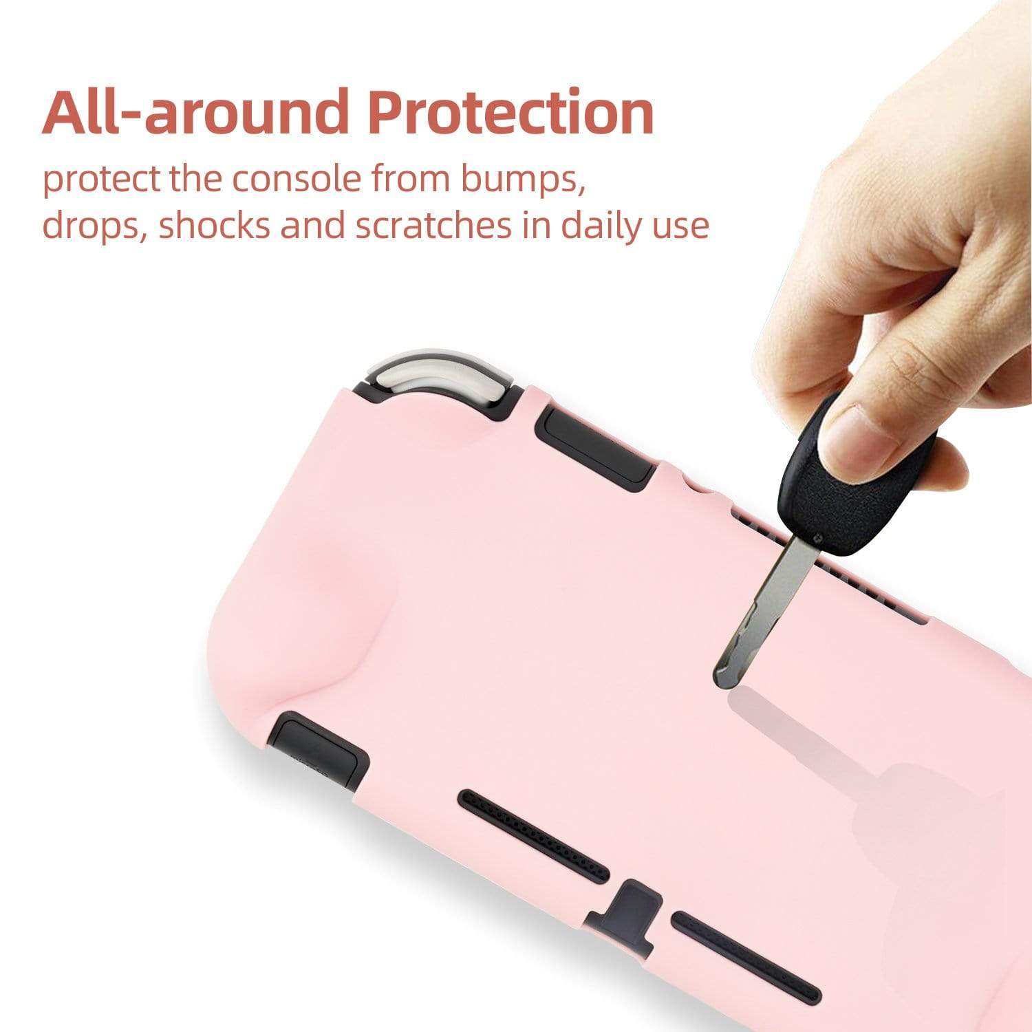 GeekShare Ergonomic Protective Grip Cover for Nintendo Switch Lite --Sakura  Pink
