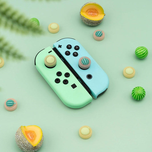 GeekShare Fruit Theme Thumb Grip Caps GeekShare Fruit Theme Thumb Grip Caps for Switch and Switch Lite - 4 PICS, Peach and Apple