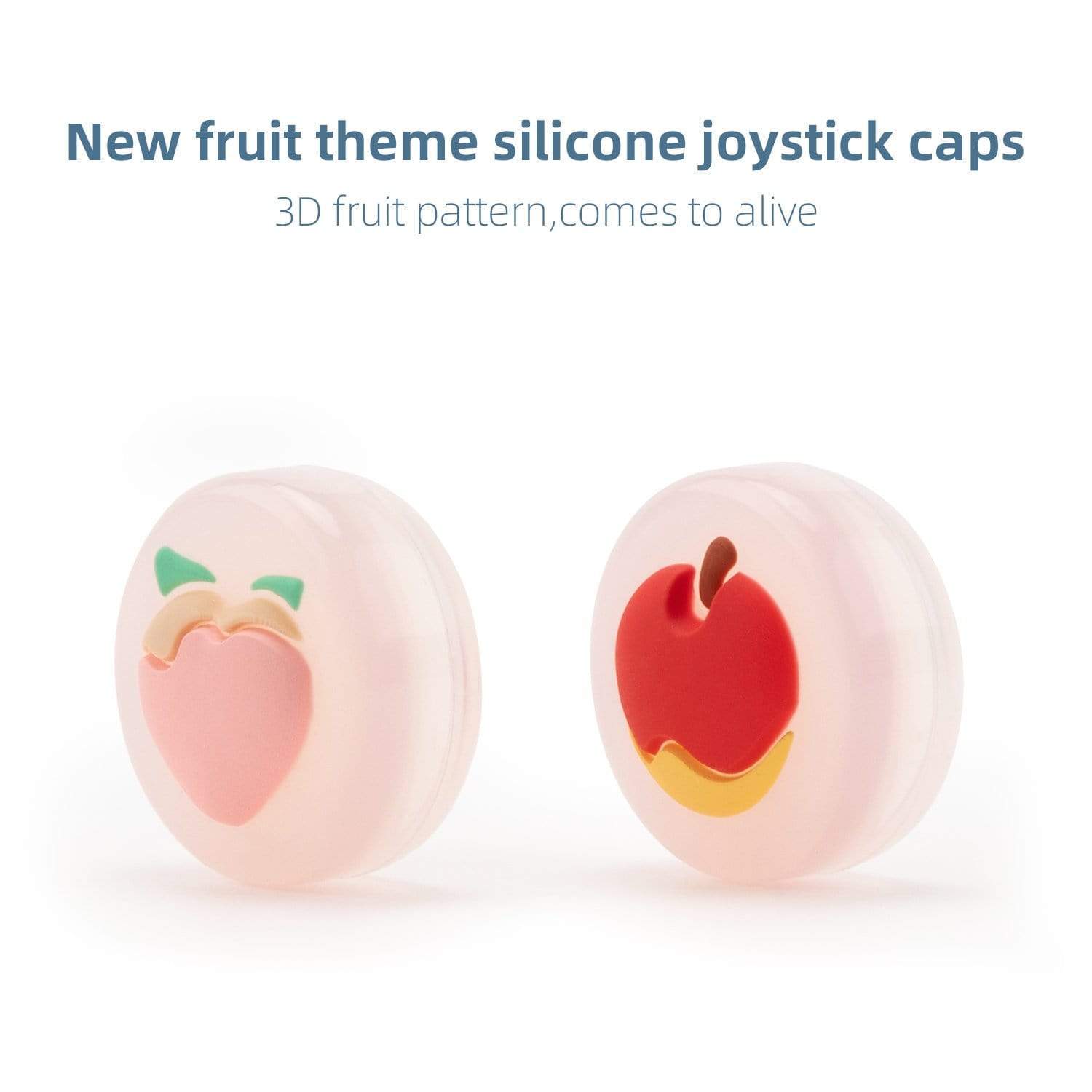 GeekShare Fruit Theme Thumb Grip Caps GeekShare Fruit Theme Thumb Grip Caps for Switch and Switch Lite - 4 PICS, Peach and Apple