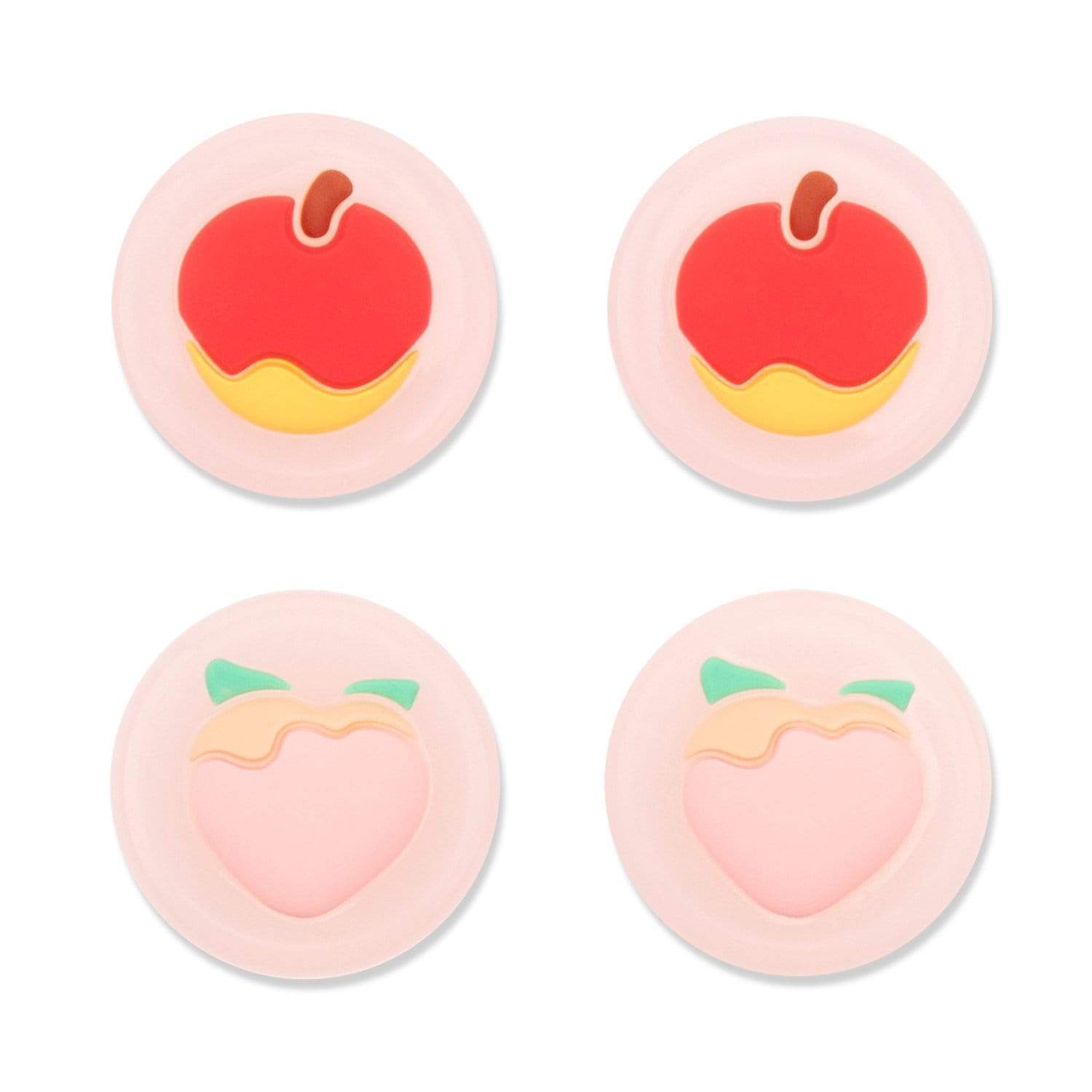 GeekShare Fruit Theme Thumb Grip Caps GeekShare Fruit Theme Thumb Grip Caps for Switch and Switch Lite - 4 PICS, Peach and Apple