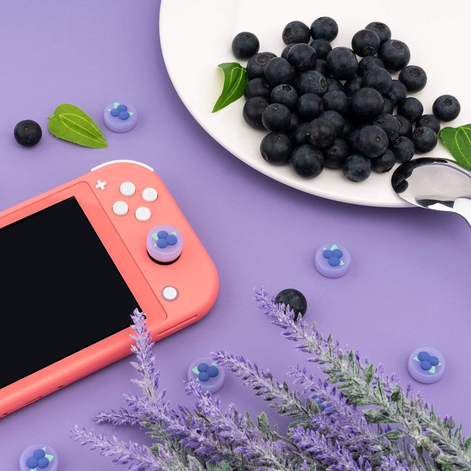 GeekShare Fruit Theme Thumb Grip Caps GeekShare Fruit Theme Thumb Grip Caps for Switch and Switch Lite - 4 PICS, Peach and Apple