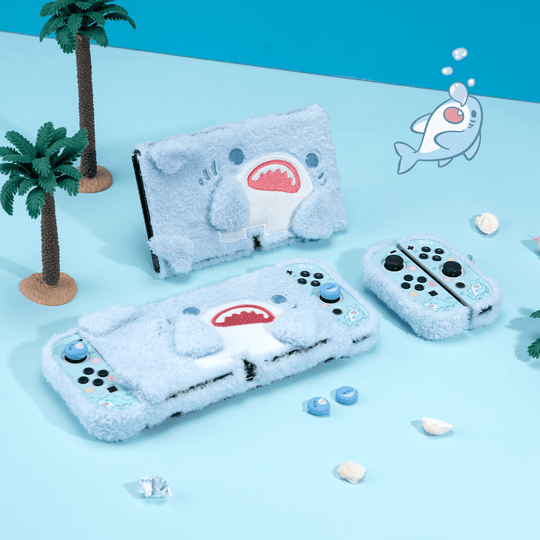 GeekShare Plush Baby Shark Protective Case for Switch OLED