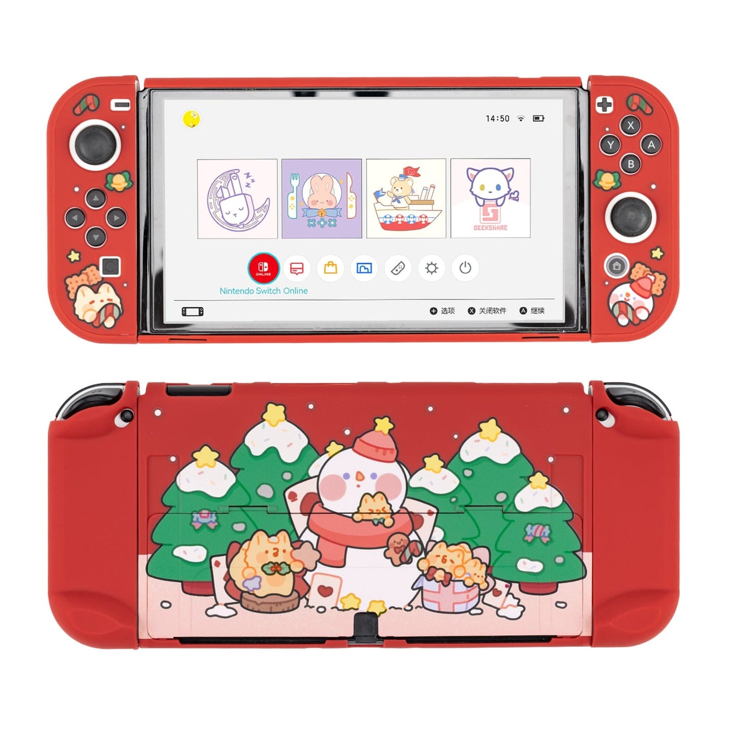 GeekShare Snow Christmas  Protective Case for Switch OLED