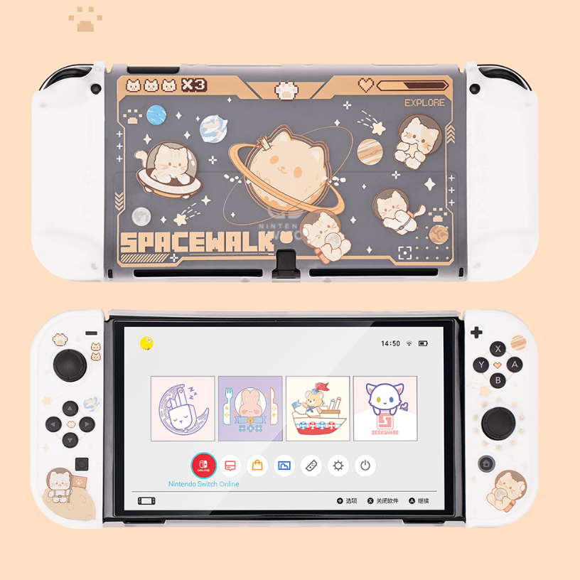 GeekShare Space Cat Protective Case for Switch OLED